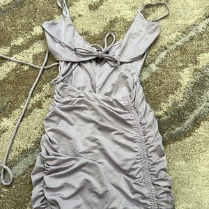 Ruched lavender dress